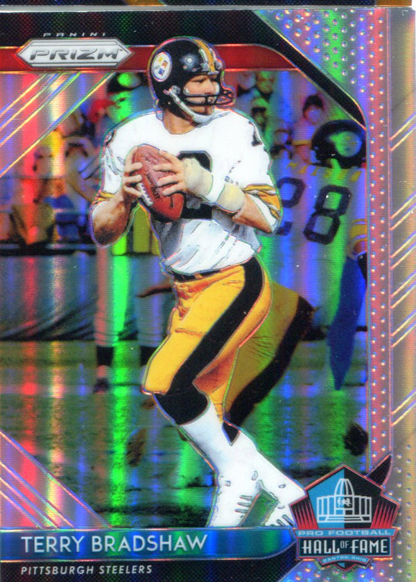 Terry Bradshaw 2018 Panini Prizm Hall of Fame Silver Insert Card