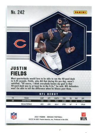 Justin Fields 2021 Panini Mosaic #242 NFL Debut Card