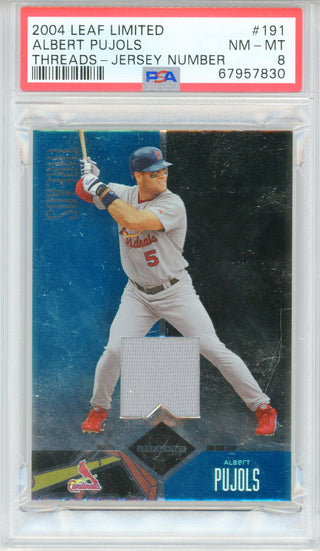 Albert Pujols 2004 Leaf Limited Threads Patch Card #191 (PSA NM-MT 8)