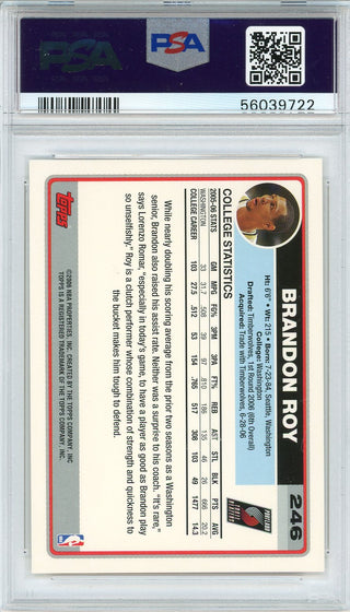 Brandon Roy 2006 Topps Rookie Card #246 (PSA)