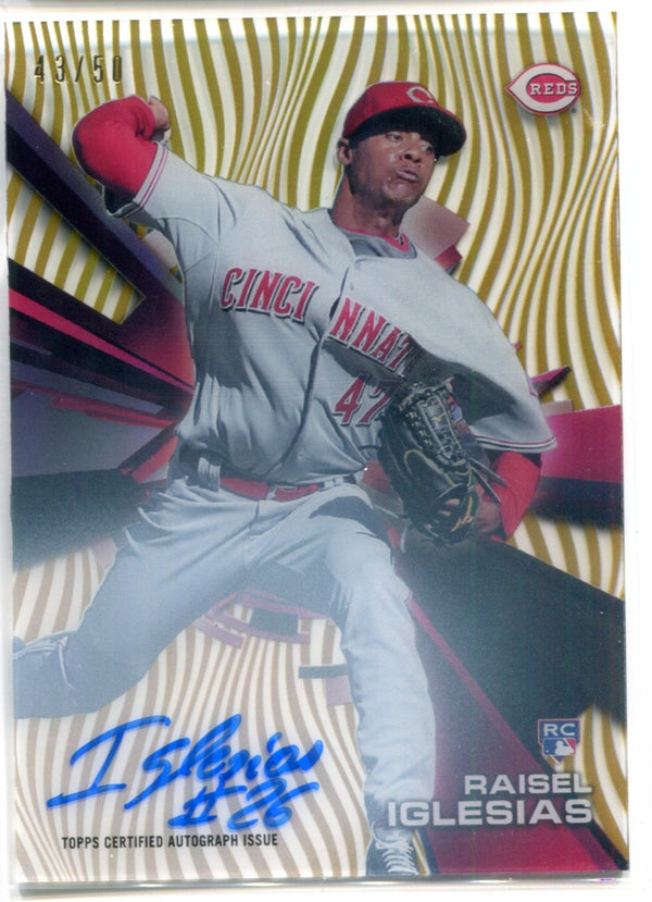 Raisel Iglesias Autographed 2015 Topps Card 43/50