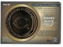 Johnny Bench 2013 Topps Proven Metal Commemorative Coin Card #PMCJB /99