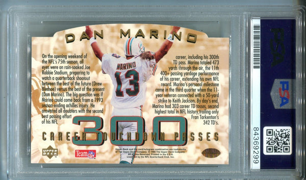 Dan Marino 1994 Upper Deck 300 Touchdowns (PSA MINT 9 Auto) Card