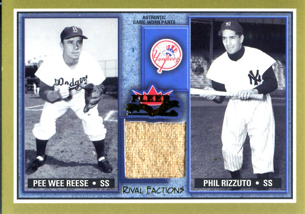 Pee Wee Reese and Phil Rizzuto 2002 Fleer Game Worn Jersey Card