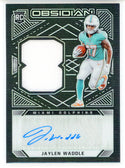 Jaylen Waddle Autographed 2021 Panini Obsidian Rookie Patch Card ##213