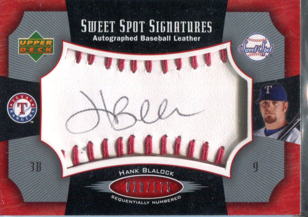 Hank Blalock 2005 Upper Deck Sweet Spot Signatures Card #18/175