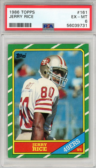 Jerry Rice 1986 Topps Rookie Card #161  PSA 7