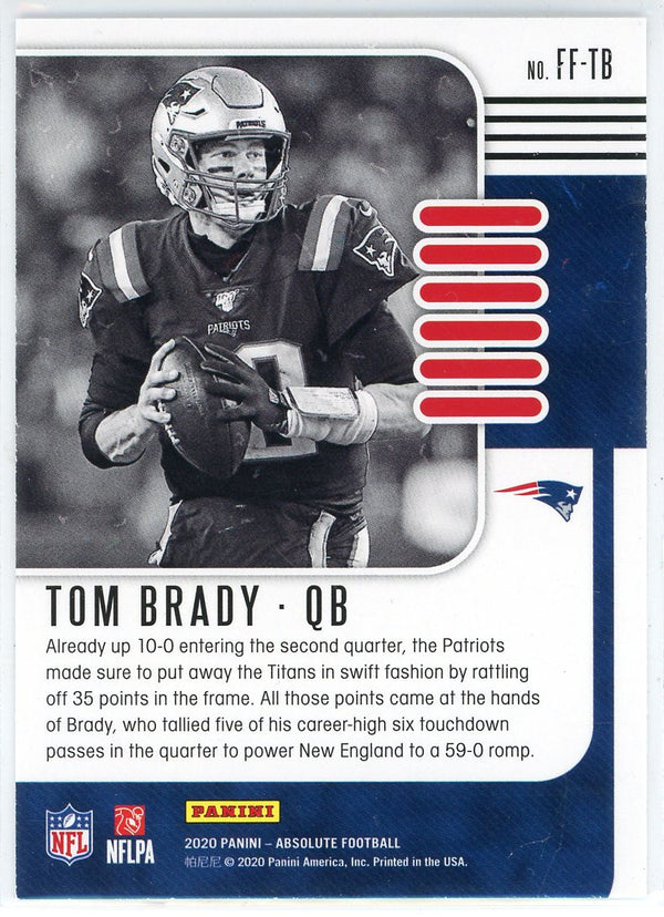 Tom Brady 2020 Panini Absolute Fantasy Flashback Card #FF-TB