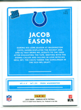 Jacob Eason 2020 Panini Donruss Optic Rated Rookie Card #162