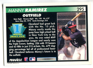 Manny Ramirez 1992 Pinnacle Rookie Card #295