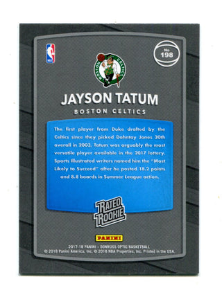 Jayson Tatum 2017 Panini Donruss Rated Rookie Bronze #198 Card