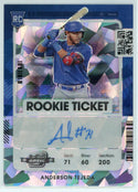 Anderson Tejeda Autographed 2021 Panini Contenders Optic Rookie Ticket Cracked Ice Card #149