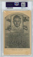 Mickey Cochrane Autographed Artvue HOF Plaque Type 1 Postcard (PSA)