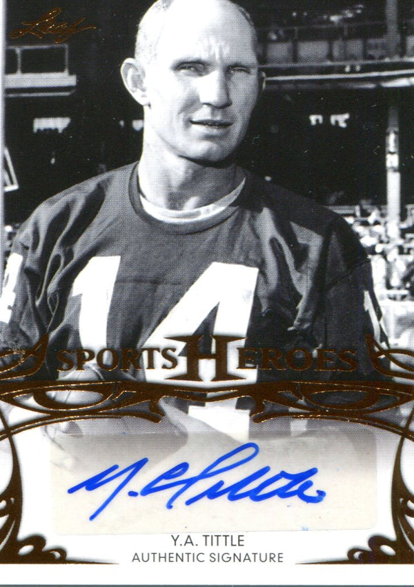 Y.A. Tittle Autographed Leaf Card