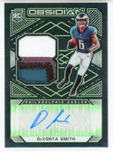 DeVonta Smith Autographed 2021 Panini Obsidian Rookie Patch Card #211