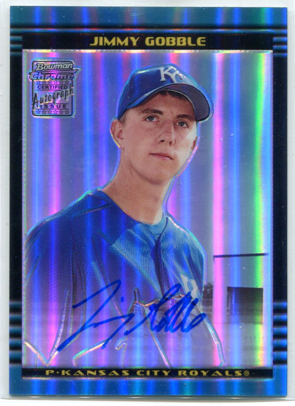 Jimmy Gobble 2002 Bowman Chrome #394 Autographed Refractor Card
