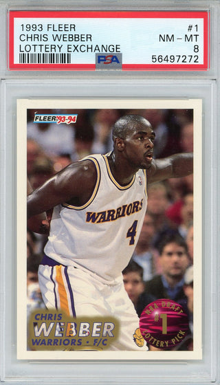 Chris Webber 1993 Fleer Lottery Exchange Card #1 (PSA)