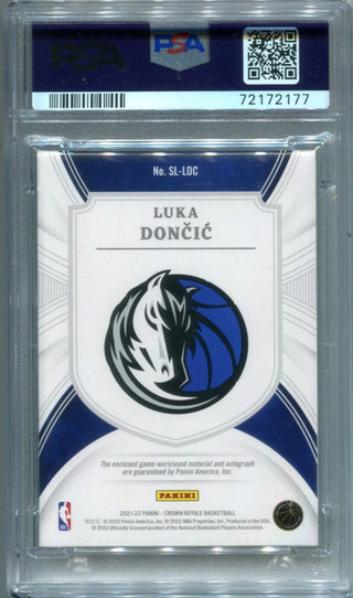 Luka Doncic Autographed 2021-22 Panini Crown Royale Silhouettes PSA AUTH AUTO 10
