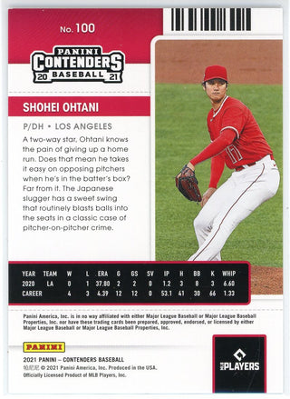 Shohei Ohtani 2021 Panini Contenders Optic Season Ticket SIlver Card #100