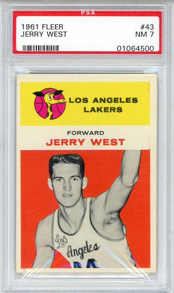 Jerry West 1961 Fleer Card #43 (PSA NM 7)