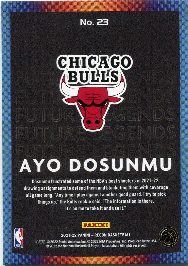 Ayo Dosunmu 2022 Panini Recon Future Legends Rookie Card