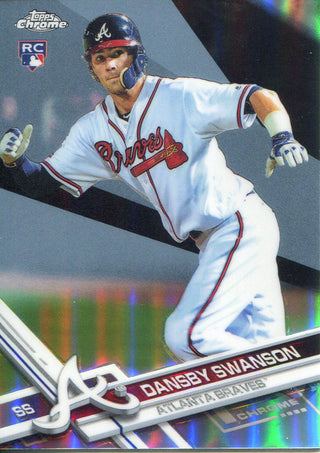 Dansby Swanson 2018 Topps Chrome Refractor Silver Rookie Card.