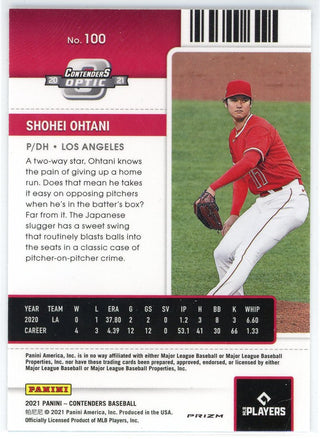 Shohei Ohtani 2021 Panini Contenders Optic Season Ticket Silver Prizm Card #100