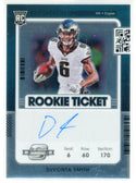 DeVonta Smith Autographed 2021 Panini Contenders Optic Rookie Ticket Card #107