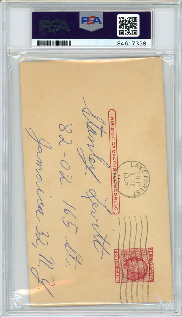 Mickey Cochrane Autographed Government Postcard (PSA)