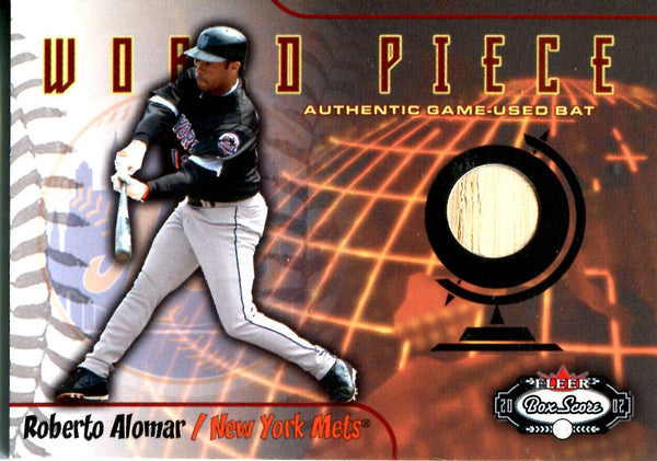 Roberto Alomar 2002 Fleer Game Used Bat Card