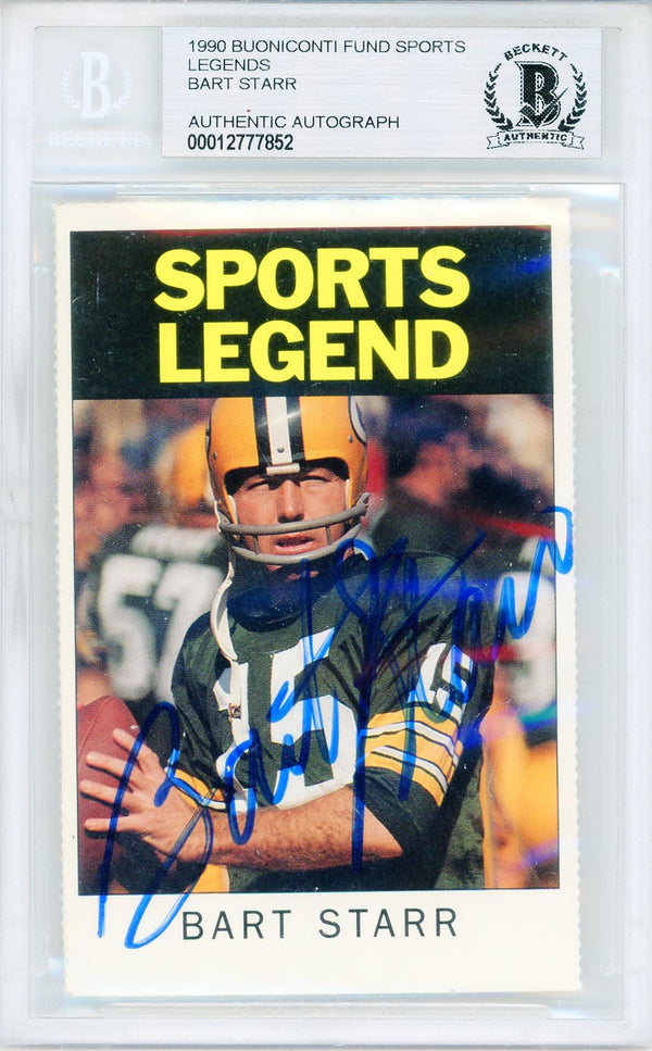 Bart Starr Autographed 1990 Buoniconti Fun Sports Legends Card (BGS Auto)