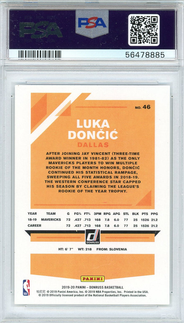 Luka Doncic 2019 Panini Donruss Card #46 (PSA)
