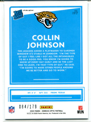 Collin Johnson 2020 Panini Donruss Optic Rated Purple Rookie Card #197