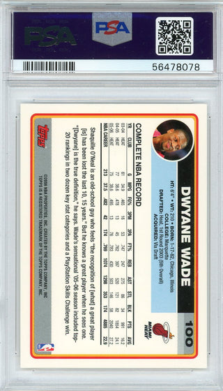 Dwyane Wade 2006 Topps Card #100 (PSA)