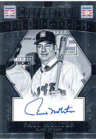 Paul Molitor 2015 Panini Cooperstown Introductions Autographed Card