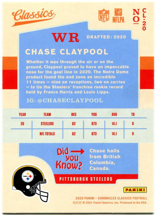Chase Claypool Panini Classics Rookie