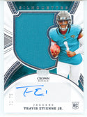 Travis Etienne Jr. Autographed 2021 Panini Crown Royale Silhouettes Rookie Patch Card #CRS-TET