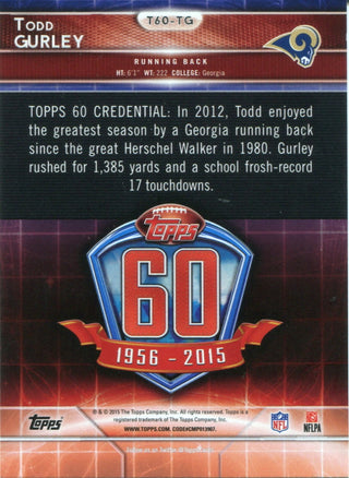 Todd Gurley 2015 Topps 60th Anniversary Blue Foil Rookie Card