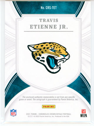 Travis Etienne Jr. Autographed 2021 Panini Crown Royale Silhouettes Rookie Patch Card #CRS-TET