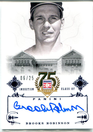 Brooks Robinson 2014 Panini Blue Cooperstown Induction Autographed Card #6/25