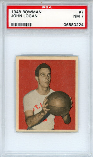 John Logan 1948 Bowman Card #7 (PSA NM 7)