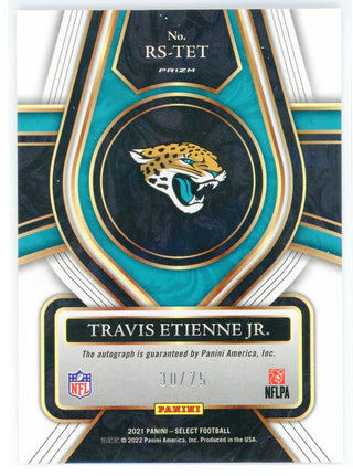 Travis Etienne Jr. Autographed 2021 Panini Select Prizm Rookie Card #RS-TET