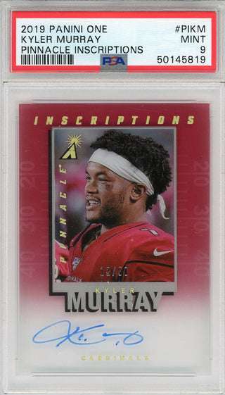Kyler Murray 2019 Panini One Pinnacle Inscriptions Rookie Card #PIKM (PSA)