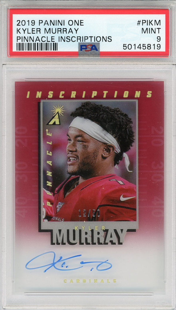 Kyler Murray 2019 Panini One Pinnacle Inscriptions Rookie Card #PIKM (PSA)