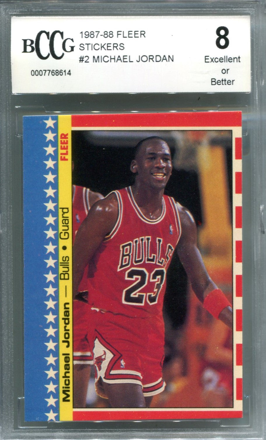 Michael Jordan 1987-88 Fleer Stickers #2 BCCG 8 Card | Hollywood ...