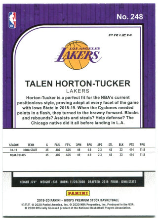 Talen Horton-Tucker NBA Hoops Premium Stock Rookie