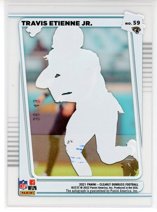 Travis Etienne Jr. Autographed 2021 Panini Clearly Donruss Rookie Card #59