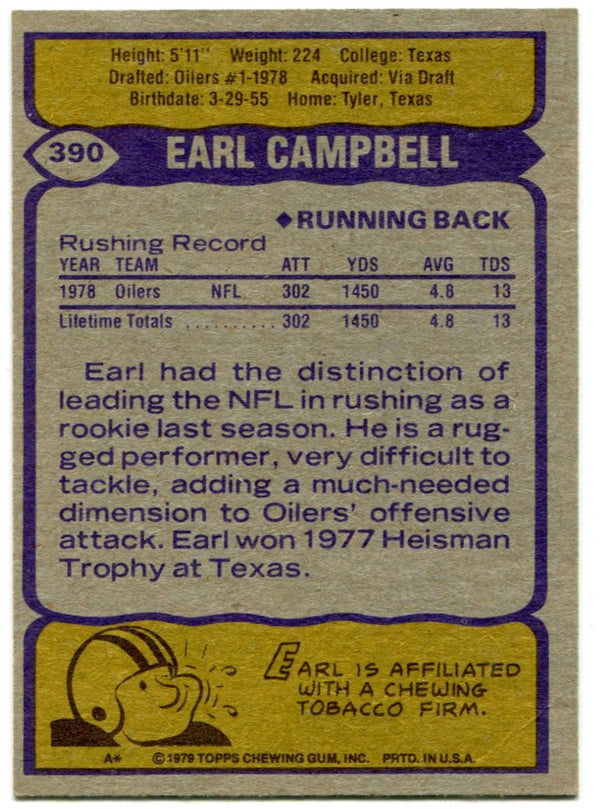 Earl Campbell AFC All Pro 1979