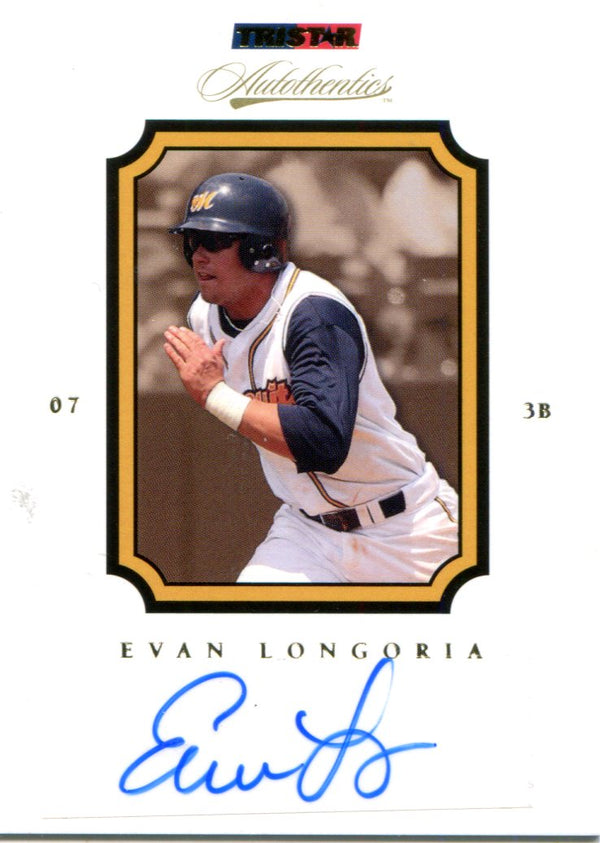 Evan Longoria Autographed Tri-Star Card