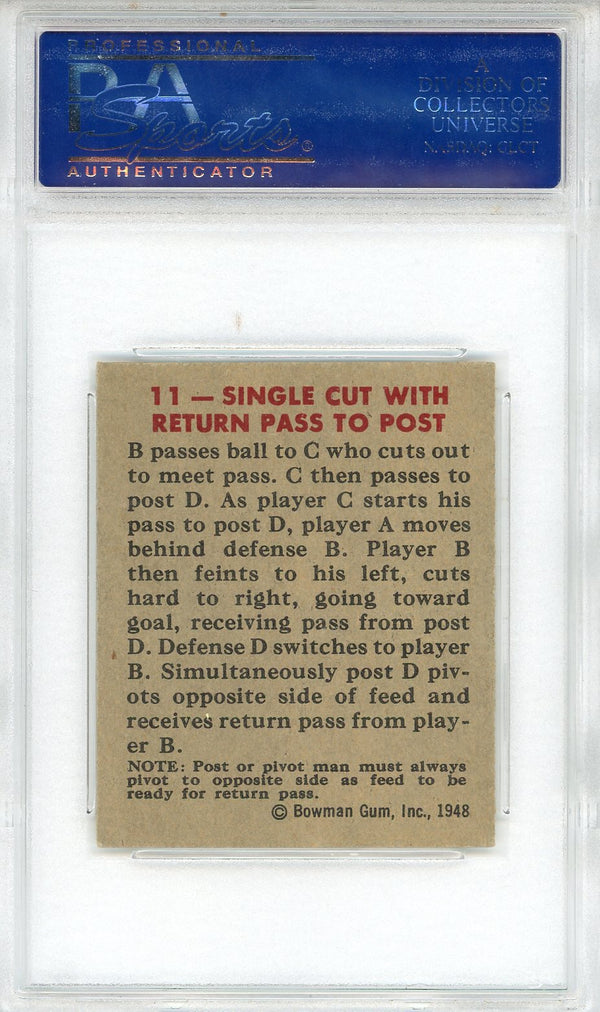 Single Cut with Return Pass to Post 1948 Bowman Card #11 (PSA Good 2)
